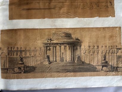 Large folio album featuring around 100 drawings...