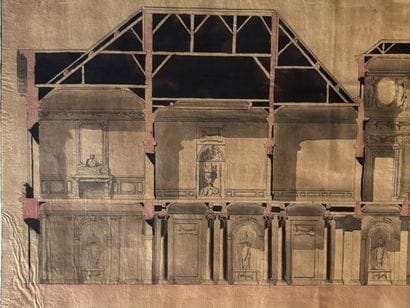 Large folio album featuring around 100 drawings...