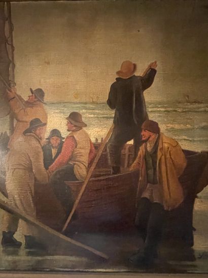 French school circa 1900
Return from fishing
Oil...