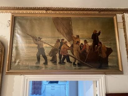 French school circa 1900
Return from fishing
Oil...