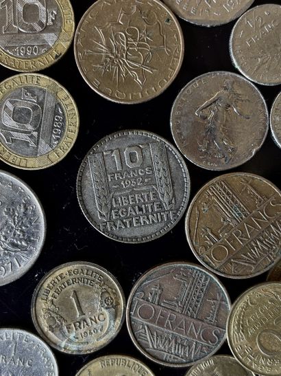 Large lot of coins: francs and miscellan...