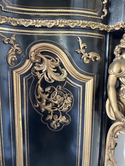 A blackened wood, brass fillet and very rich...