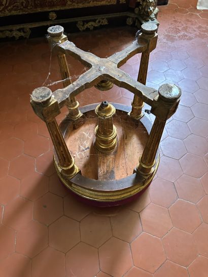 Tabouret de piano circulaire à assise tournante...