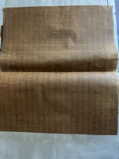 Large folio album featuring around 100 drawings...