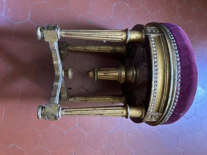 Tabouret de piano circulaire à assise tournante...