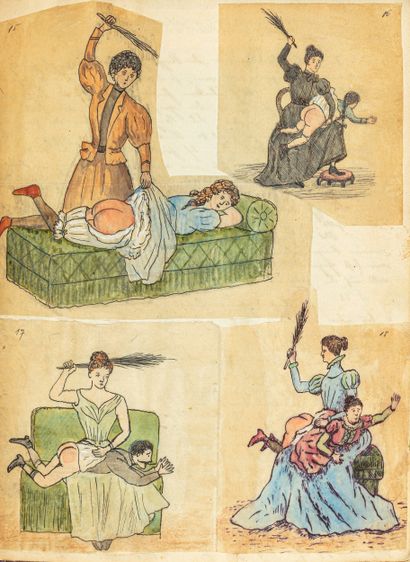 CURIOSA. - MANUSCRIT]. Flagellation and spanking....