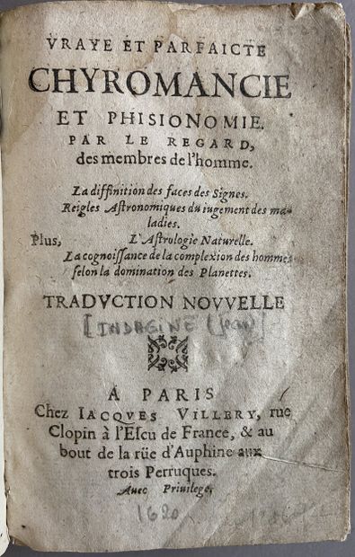 [INDAGINE (Jean)]. Vraye et parfaiteicte...