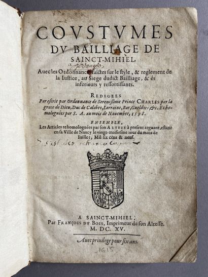 SAINT-MIHIEL. - Coustumes du baillage de...