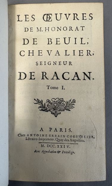 RACAN. Les Œuvres de M. Honorat de Beuil,...