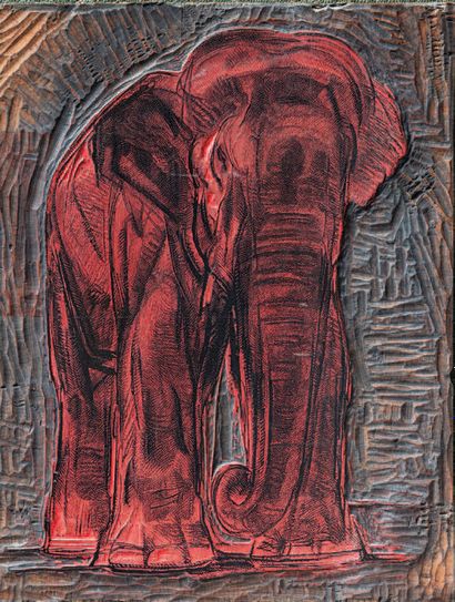 After JOUVE (Paul). Original woodcut by Jean-Luc...