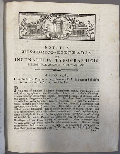 INCUNABLES. - SEEMILLER (Sébastien). Bibliothecae...