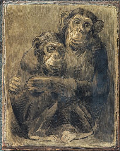 After JOUVE (Paul). Original woodcut (approx....