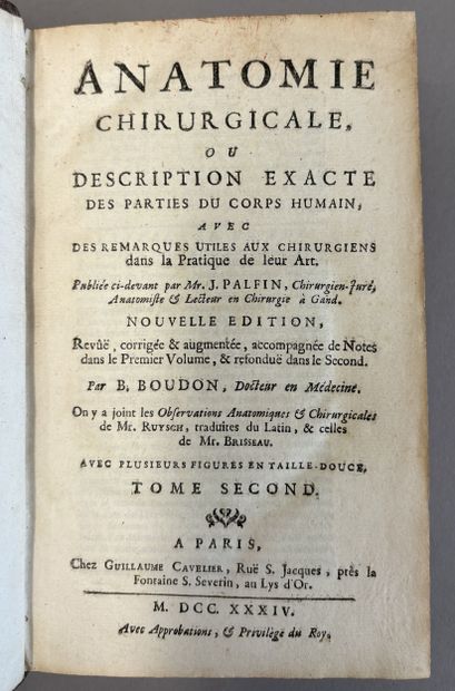 PALFIN (J.). Anatomie chirurgicale, ou description...