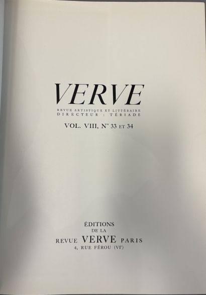VERVE. - CHAGALL]. Verve. Volume VIII, n°33...