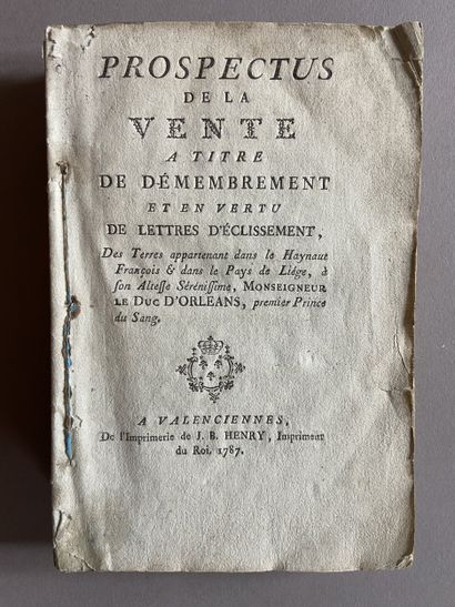 VALENCIENNES. - Prospectus de la vente à...