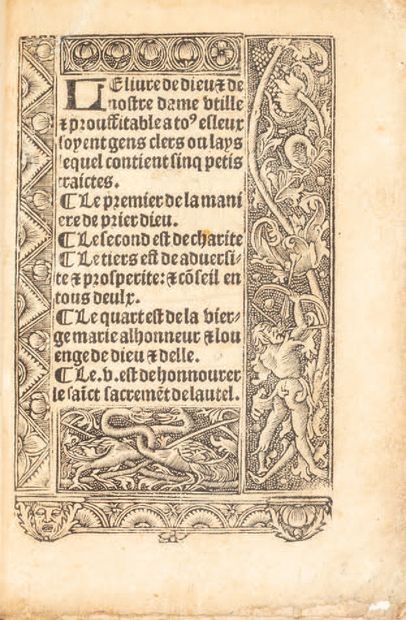 LIVRE DE DIEU (Le) & de nostre dame utille...