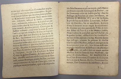 NANCY. - SURGEONS OF LORRAINE]. Réglements...