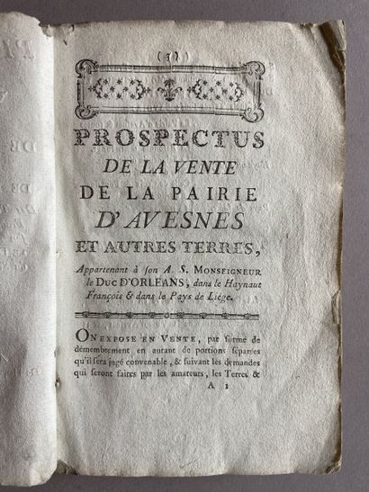 VALENCIENNES. - Prospectus de la vente à...