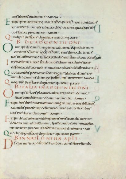MANUSCRIT. - COLLECTAIRE] or [PONTIFICAL?
Folio...