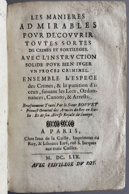BOUVET. Les Manières admirables pour découvrir...