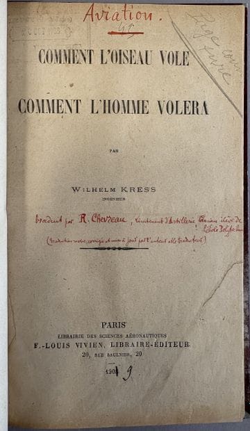 KRESS (Wilhelm). How the bird flies, how...