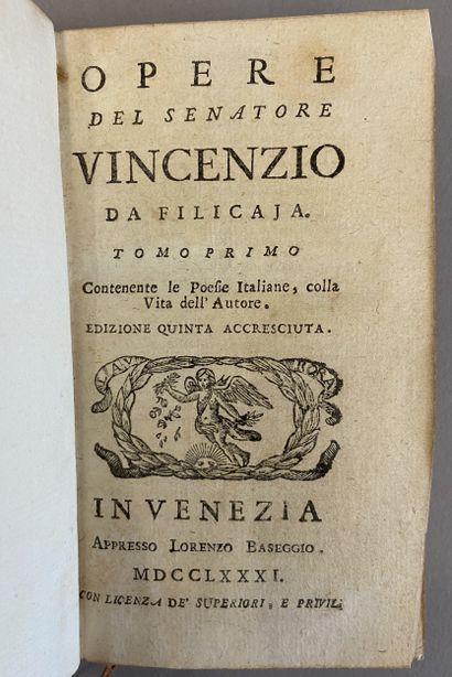 FILICAJA (Vincenzo da). Opere. Venice, Lorenzo...