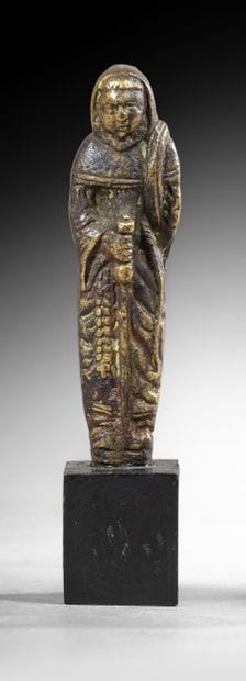 Manche de couteau en bronze en forme de pèlerin...