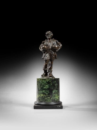 Homme portant des oies en bronze d’après...