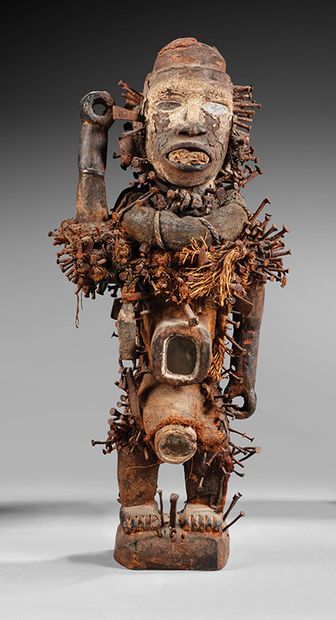 Kongo-style nail fetish statue, Democratic...
