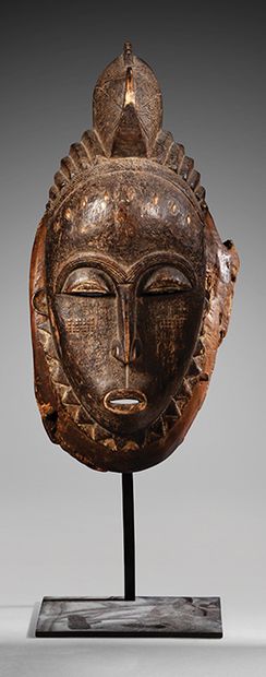 Baule-style mask, Ivory Coast
Wood
H. 40...