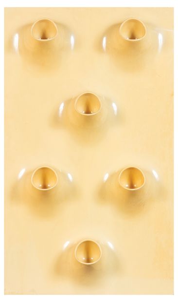 FRENCH WORK
Decorative panel in molded yellow...