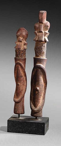 Pair of Jukun-style statues
Nigeria
Wood
H....