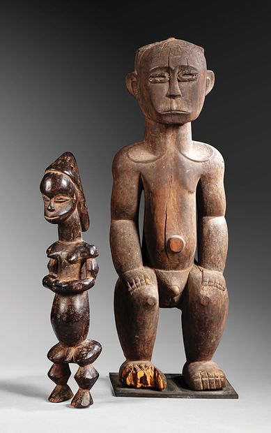Set of two Fang-style statues, Gabon
H. 41...