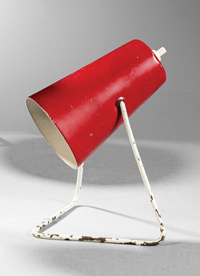 FRENCH WORK 1950
Bedside lamp in white tubular...