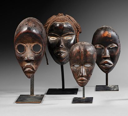 Set of four Dan masks
Ivory Coast
Wood, metal,...