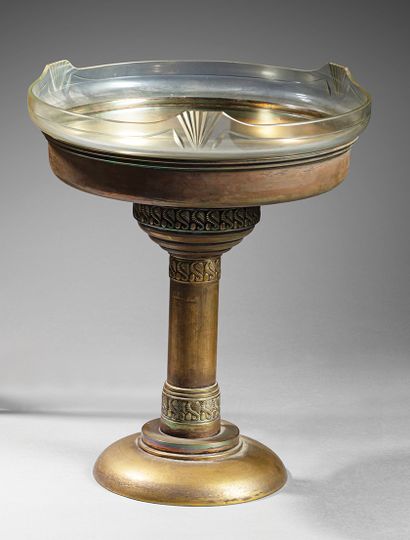 FOREIGN WORK
Gilded metal bowl with tubular...