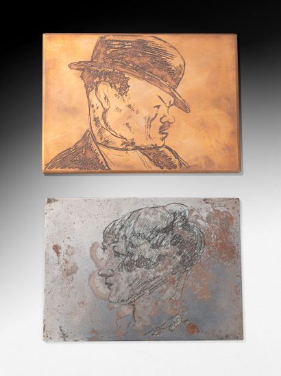Two copper dies