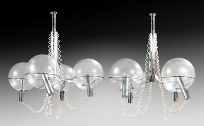 ITALIAN WORK
Pair of chrome-plated metal...