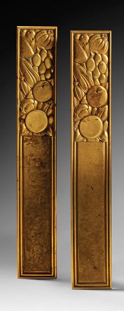 APC
Pair of gilded metal toilet plates with...