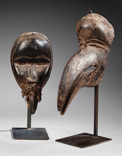Set of two Dan-style beak masks, Ivory Coast
Wood,...