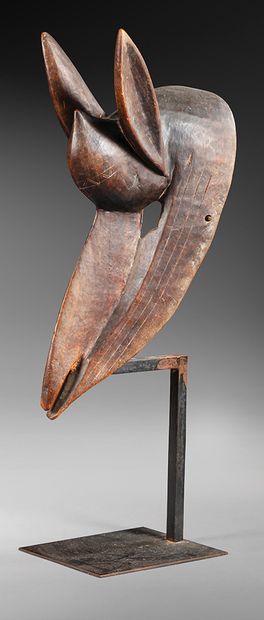 Bambara-style hyena mask, Mali
Wood
H. 48...