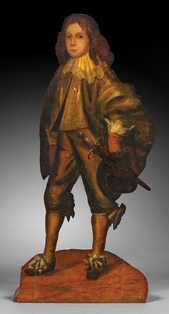 A pair of trompe-l'oeil figures in painted...