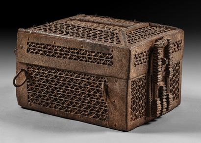 Wrought-iron, chased and openwork messenger...