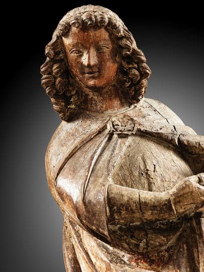 Pair of large ceroferous angels (candlesticks...