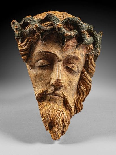 Beautiful carved, polychromed and gilded...
