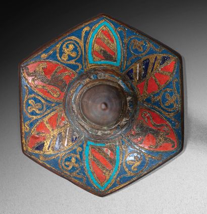 Champlevé, enameled, gilded and engraved...