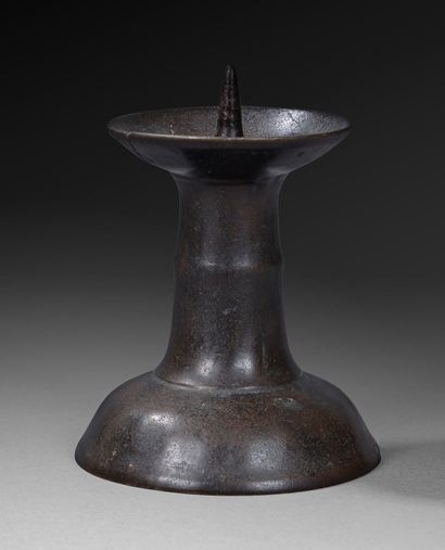 Pique-cierge in bronze with dark patina,...