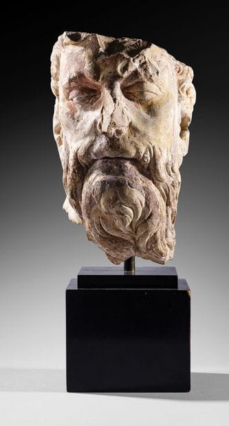 Head of a bearded man
Limestone, traces of...