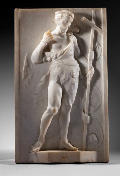 Saint John the Baptist
Marble bas-relief
Central...
