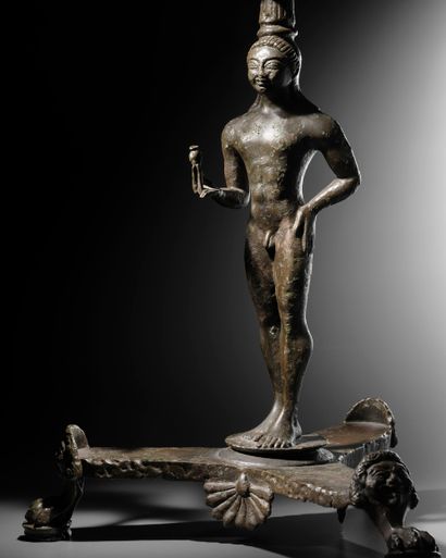 Important thymiaterion (incense burner) representing...